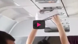 Caught on video: Woman dries underwear mid-flight with overhead vent